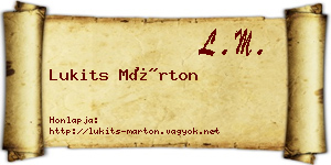 Lukits Márton névjegykártya